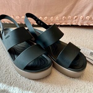 CROCS Black and Tan Women's Sandals
